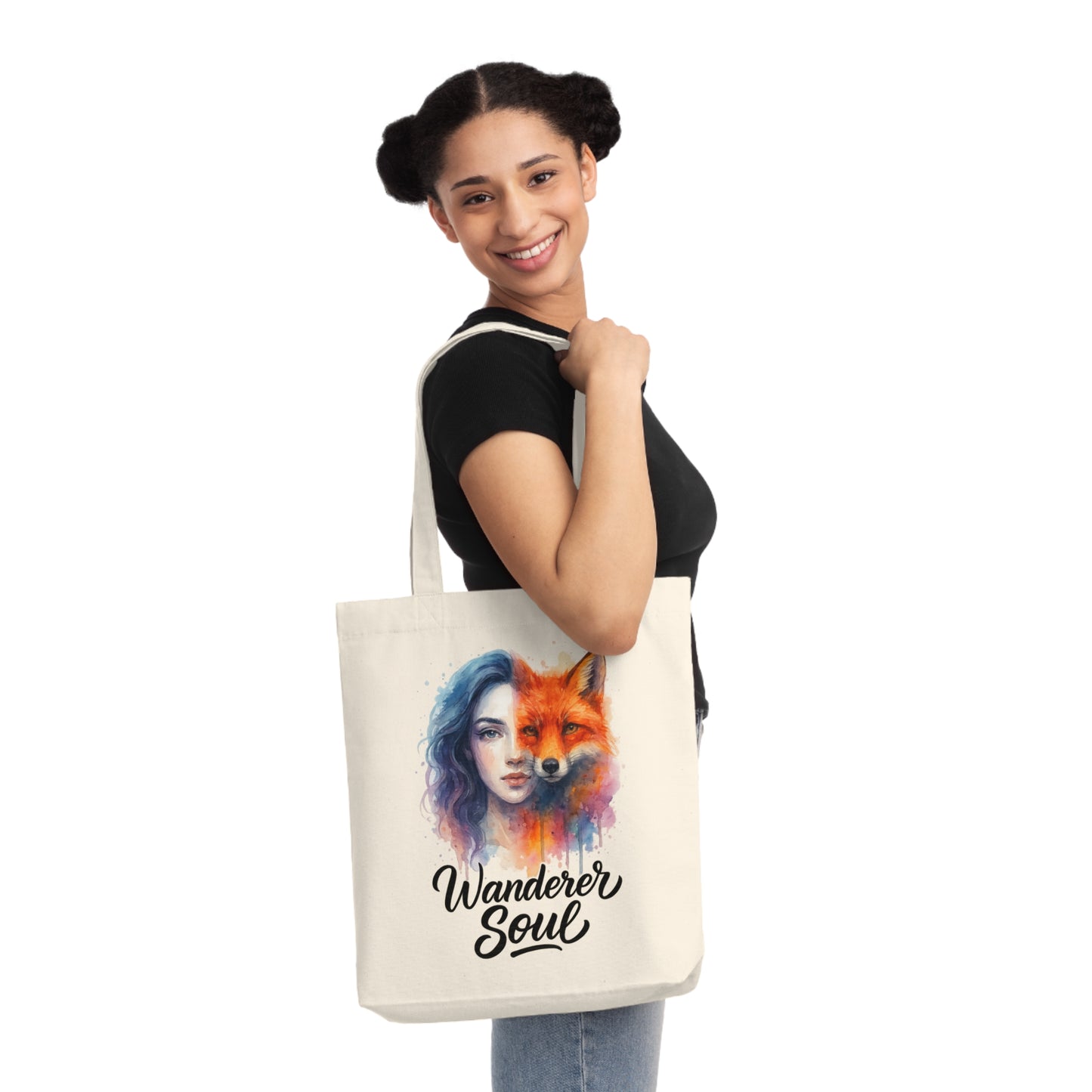 Watercolor/ Wonderer Soul / Woven Tote Bag