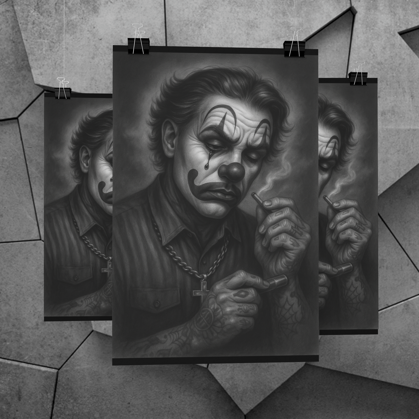 Chicano Series/Clown/ BarrioArt Poster
