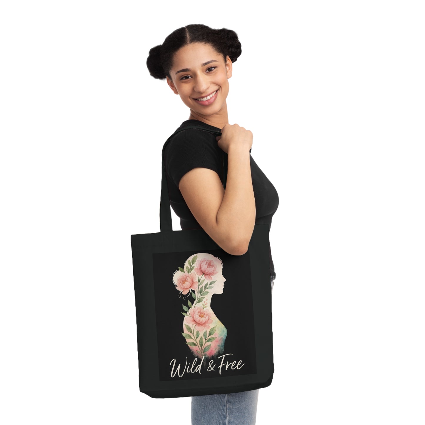 Watercolor/ Wild and Free/ Woven Tote Bag