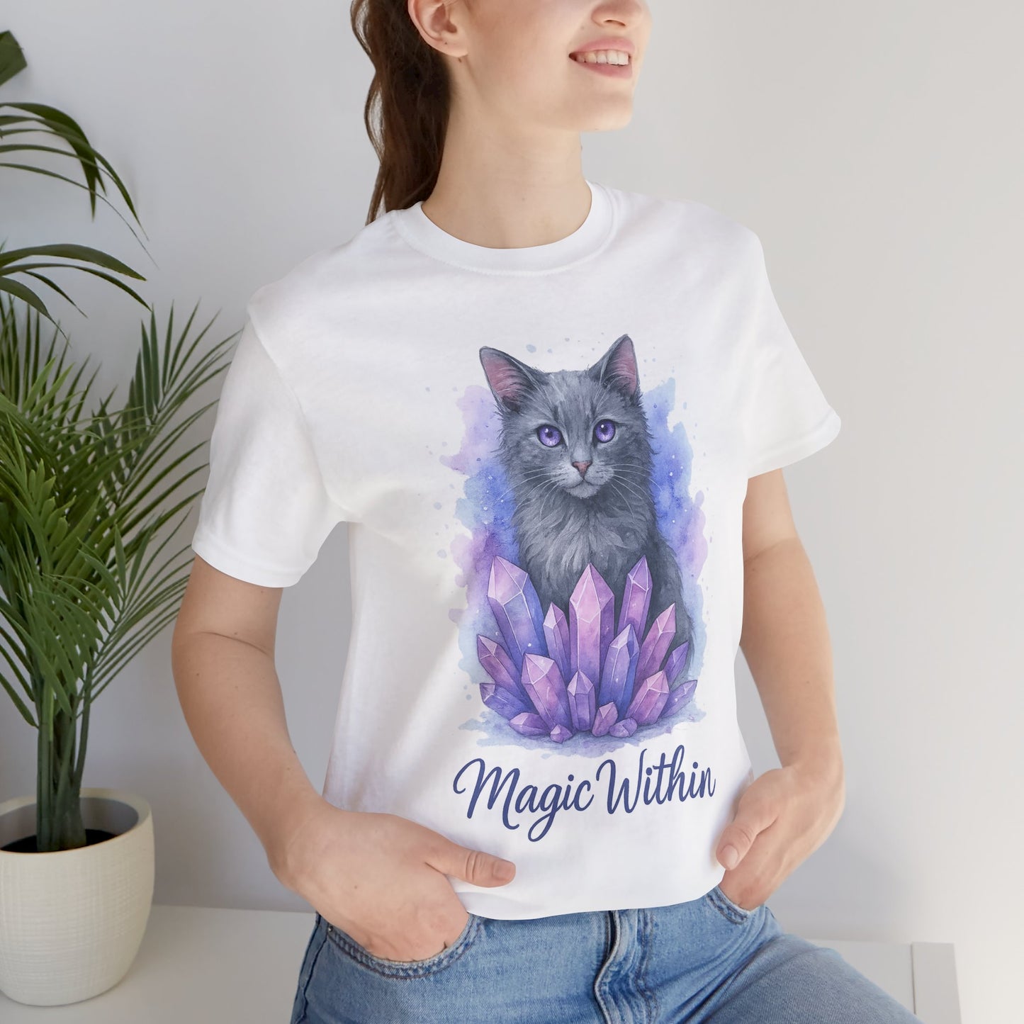 Watercolor/ Magic Within/Cat/ Unisex Tee