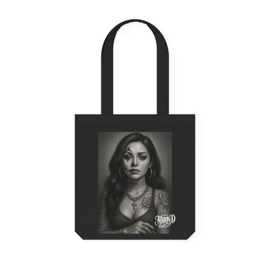 Chicano Series/Laugh now Cry later Woven Tote Bag/ BarrioArt Bag