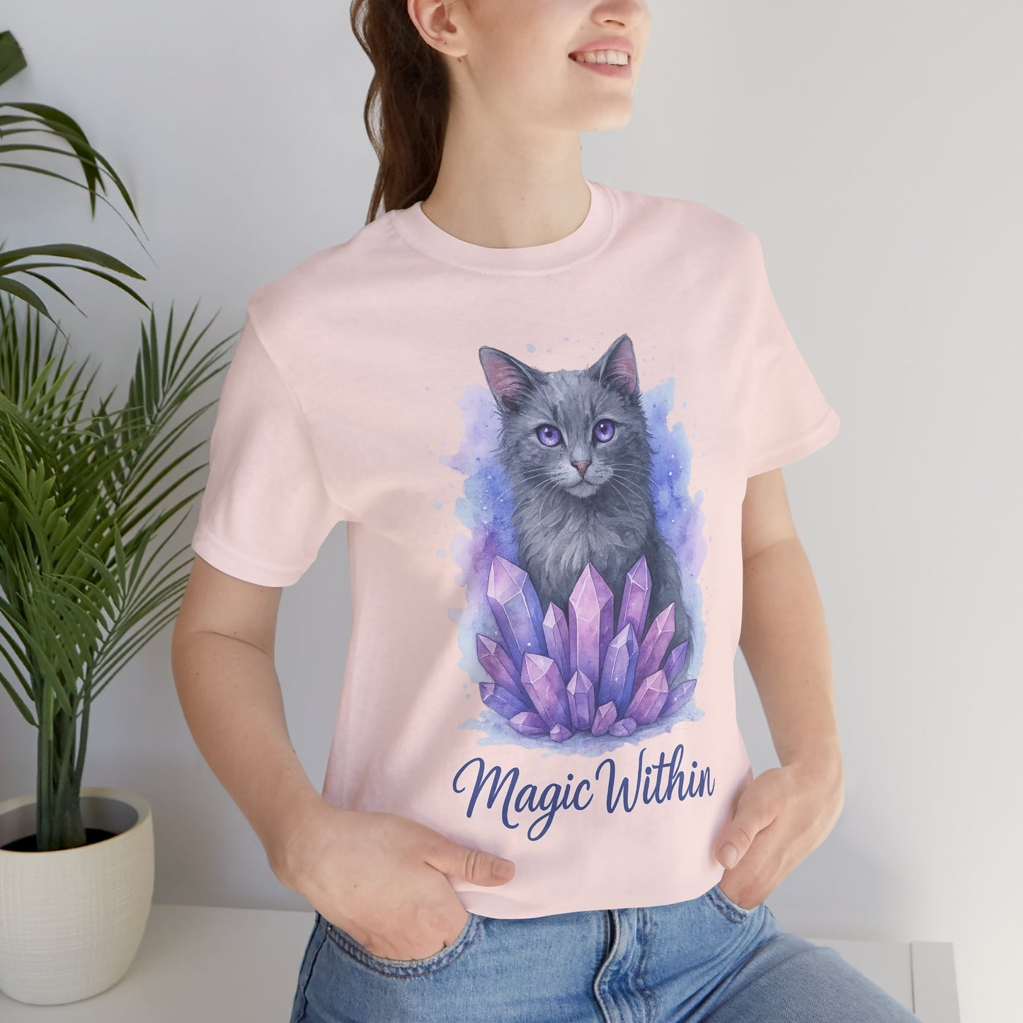 Watercolor/ Magic Within/Cat/ Unisex Tee