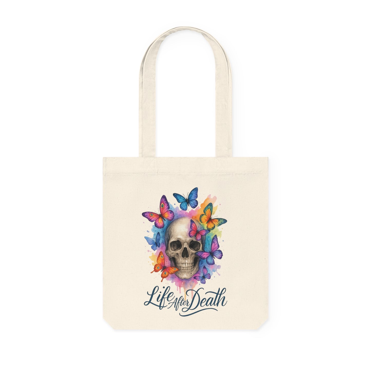 Watercolor/Skull/ Life after Death/ Woven Tote Bag