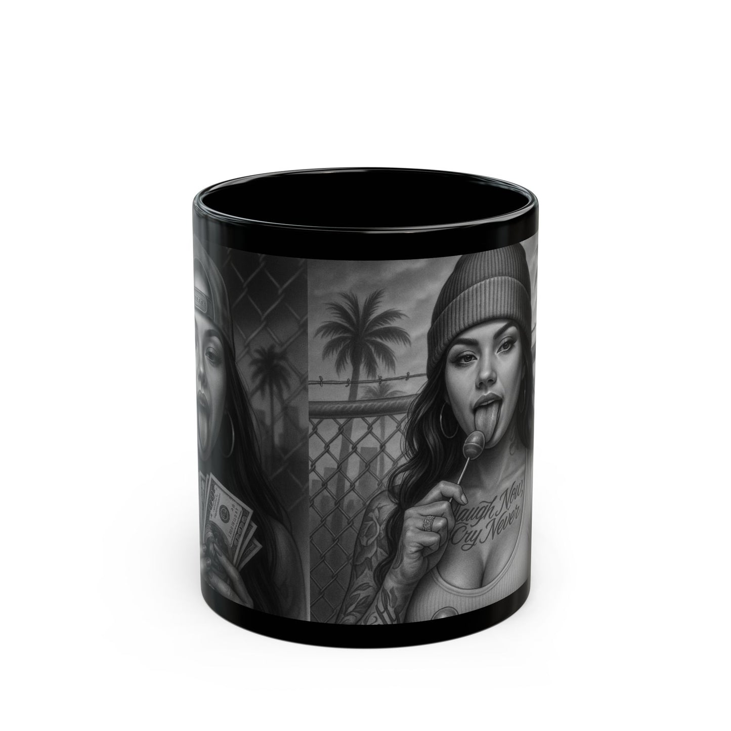 Chicano Girls Mug, Black 11oz/15oz Coffee Cup, DarkArt