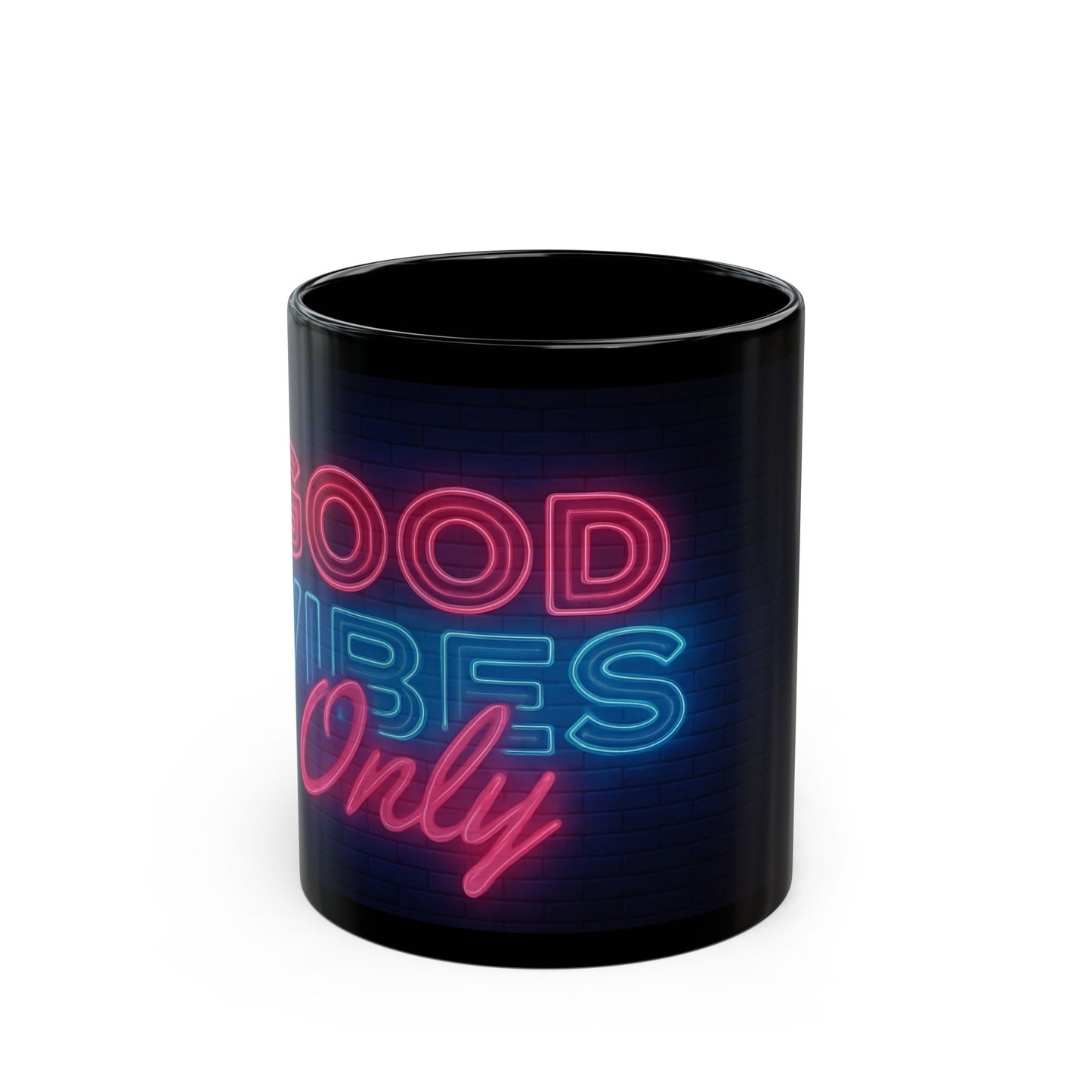 Good Vibes Only Mug, Black 11oz/15oz Coffee Cup, DarkArt