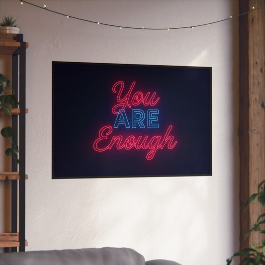 Motivational Wall Art Poster - 'You Are Enough' Neon Design, Inspirational Home Decor, Wall Decor,