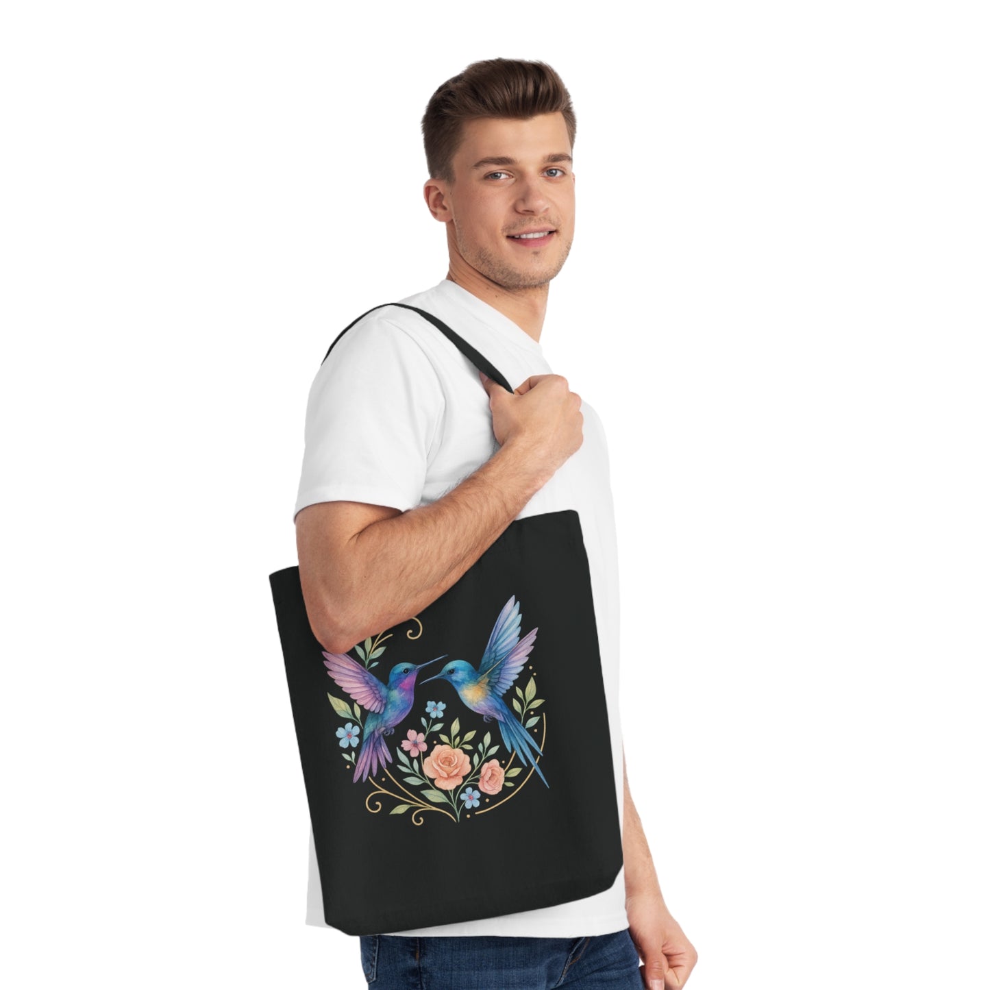 Watercolor/ Birds / Woven Tote Bag