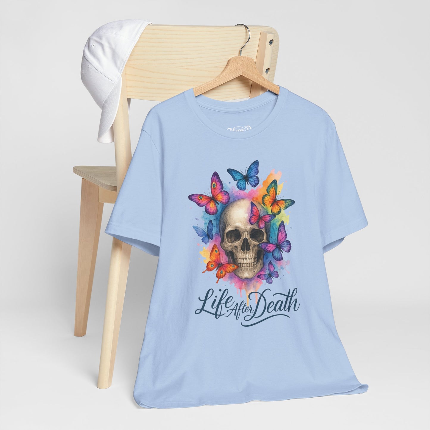 Watercolor/ Life after Death/Skull-Butterflys/ Unisex Tee