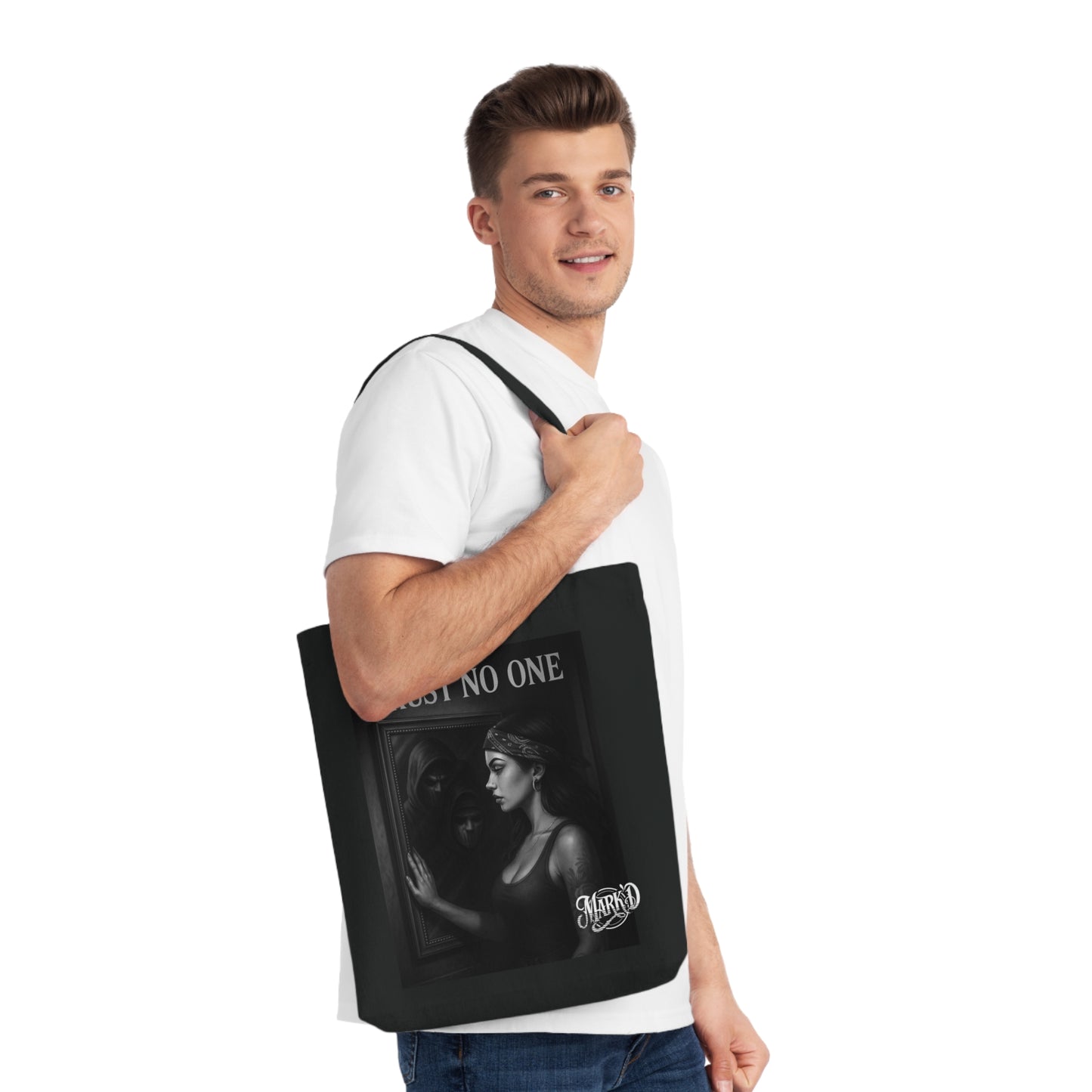 Chicano Series/Trust No One Woven Tote Bag/ BarrioArt Bag