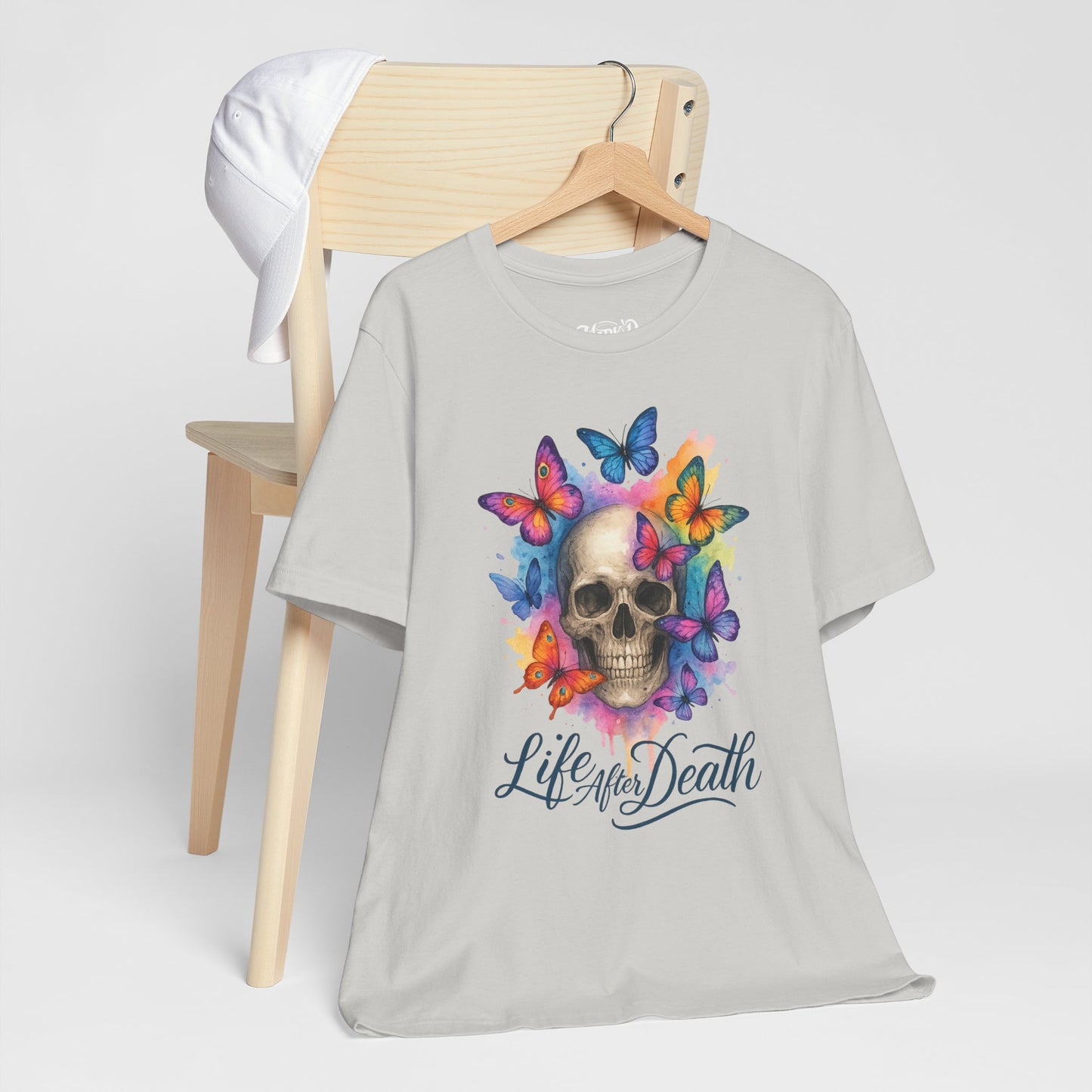Watercolor/ Life after Death/Skull-Butterflys/ Unisex Tee