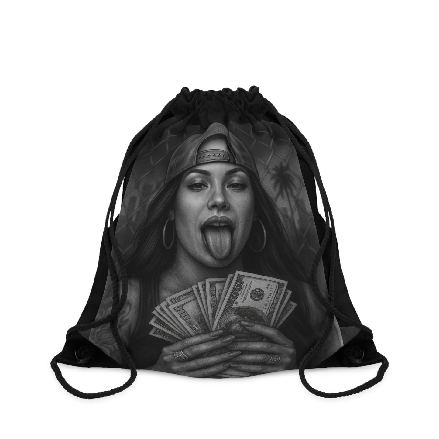 Chicano Series/Chicano Lady Drawstring Bag | BarrioArt Bag