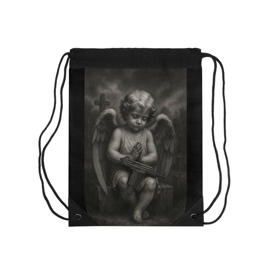 Chicano Series/Baby and Adult angel Drawstring Bag | BarrioArt Bag