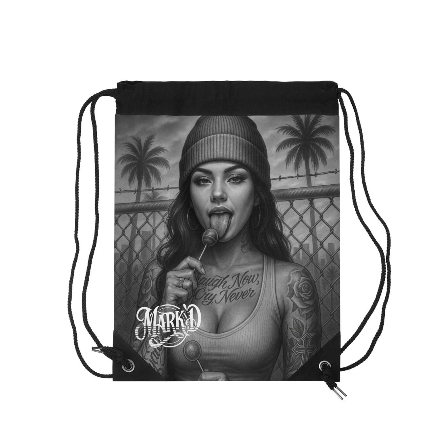 Chicano Series/Chicano Lady Drawstring Bag | BarrioArt Bag