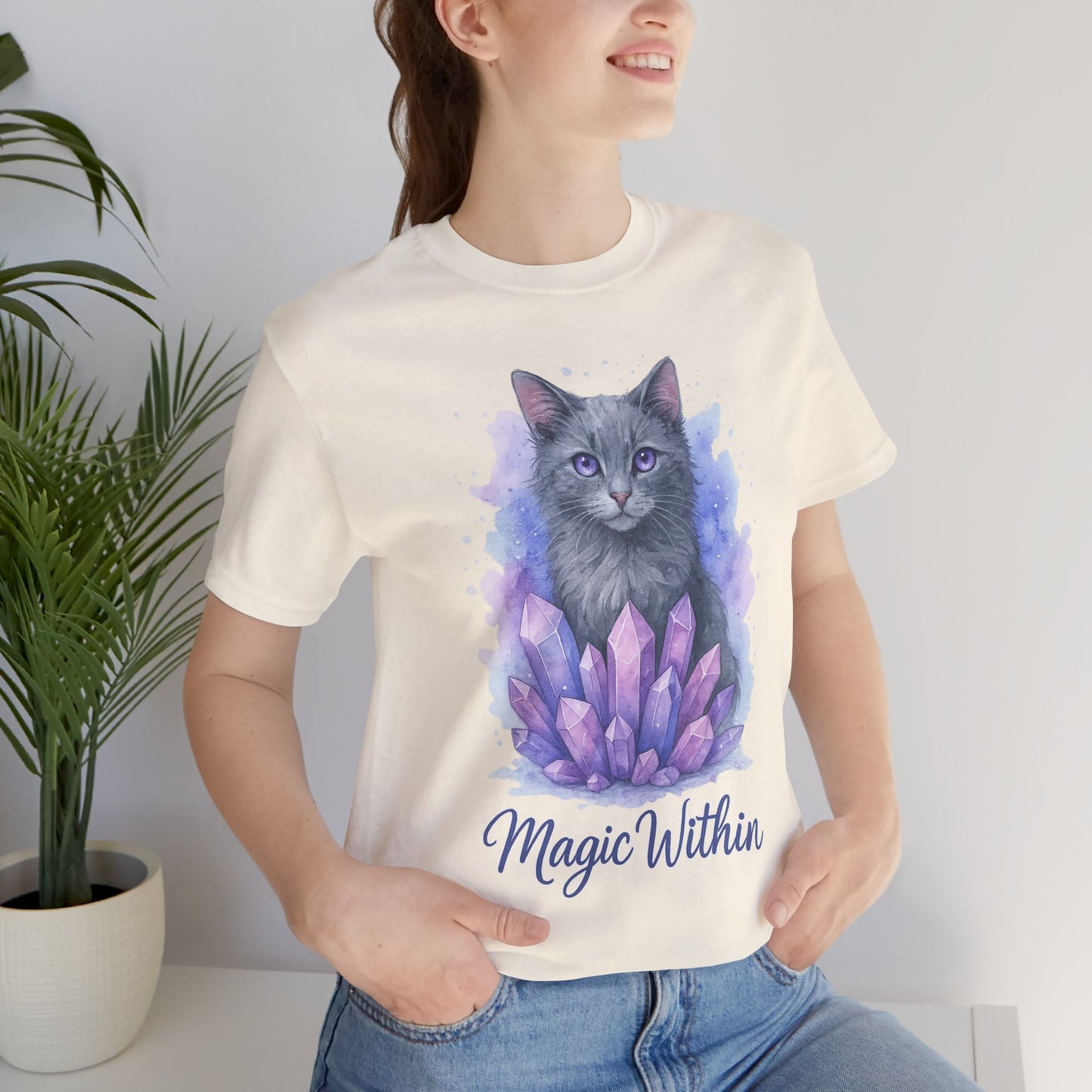 Watercolor/ Magic Within/Cat/ Unisex Tee