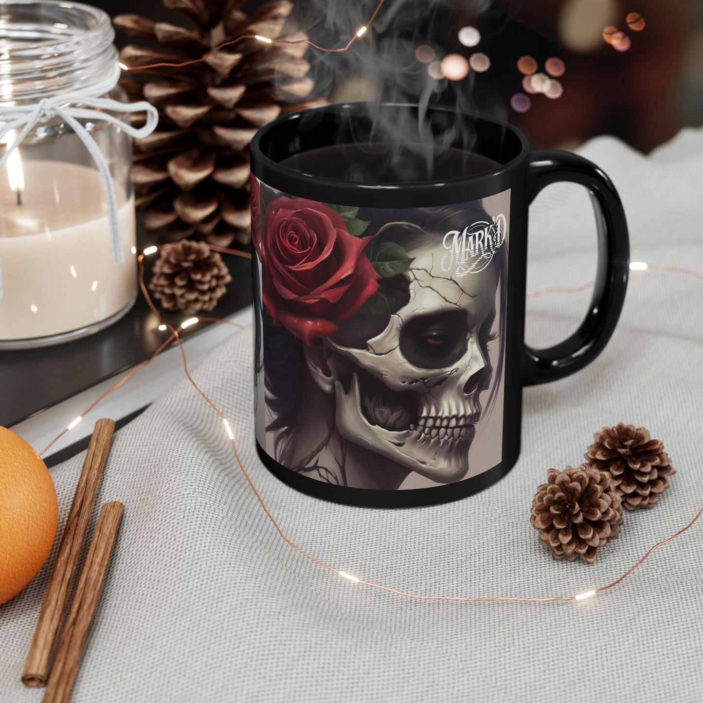 SkullGirl , Black 11oz/15oz Coffee Cup, DarkArt