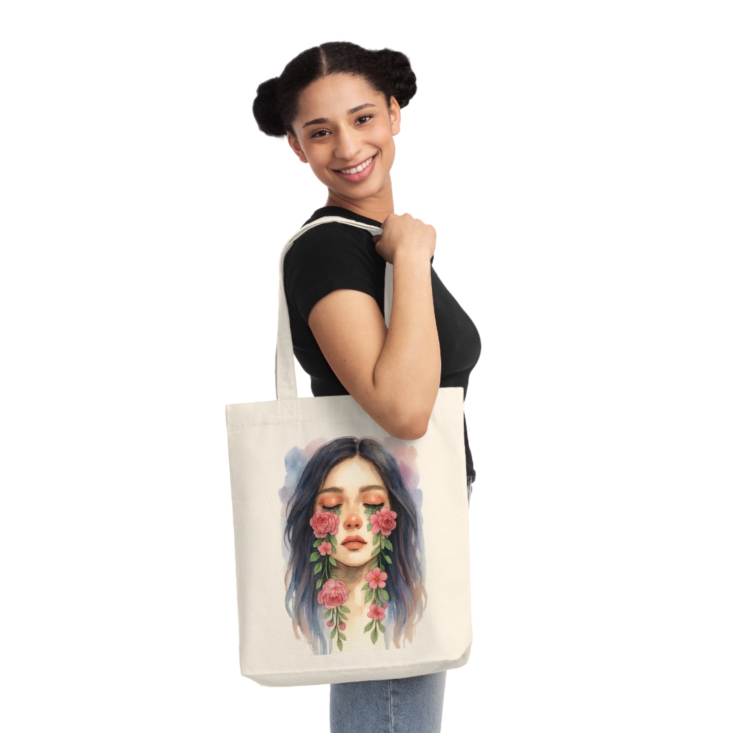 Watercolor/Crying Women/ Woven Tote Bag