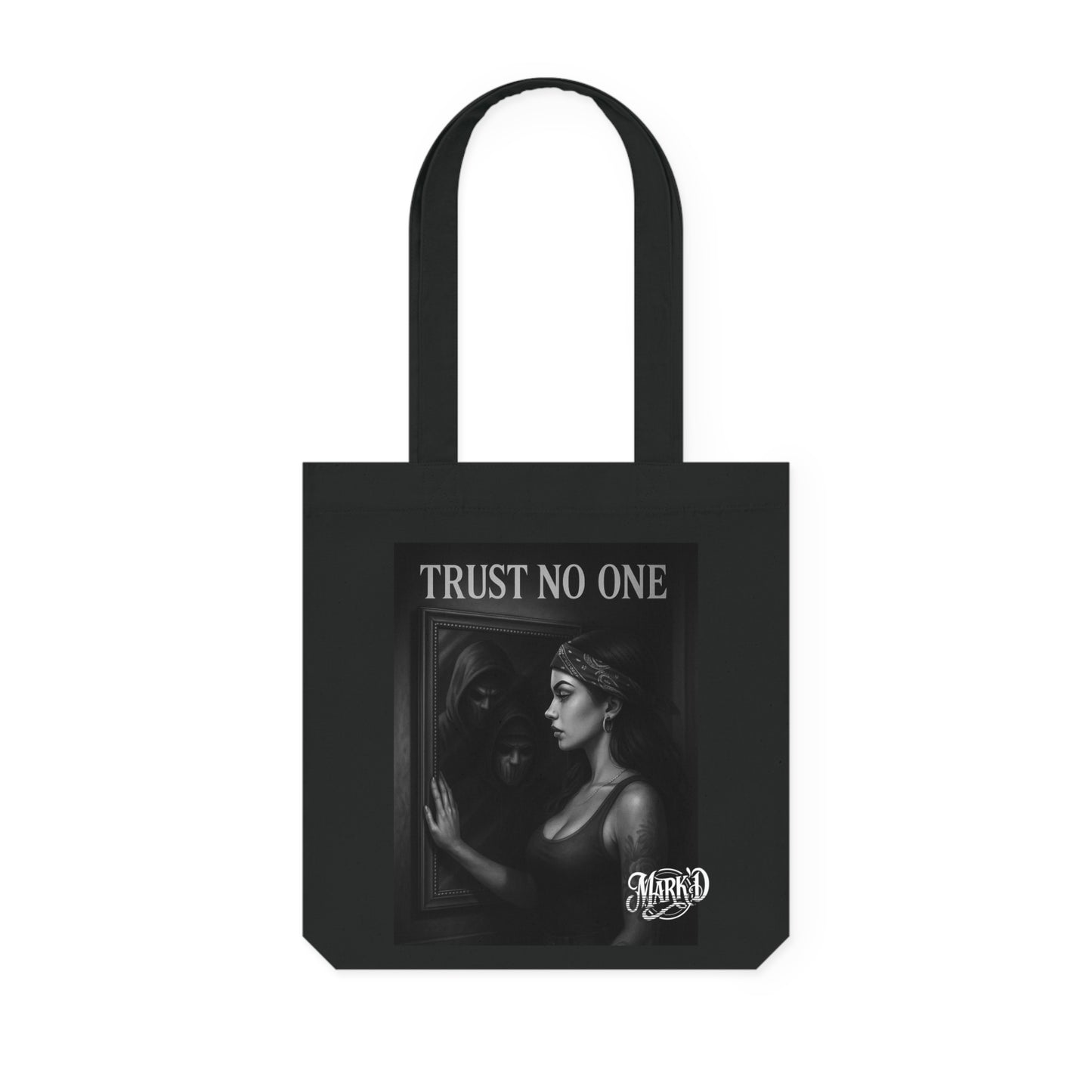 Chicano Series/Trust No One Woven Tote Bag/ BarrioArt Bag