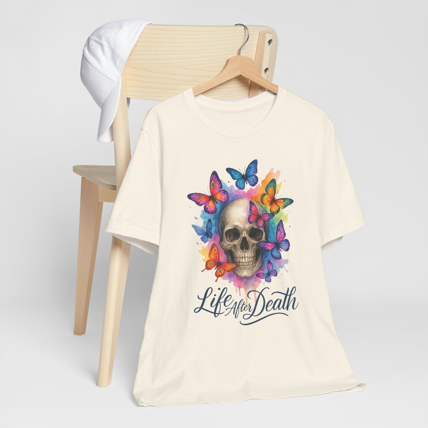 Watercolor/ Life after Death/Skull-Butterflys/ Unisex Tee
