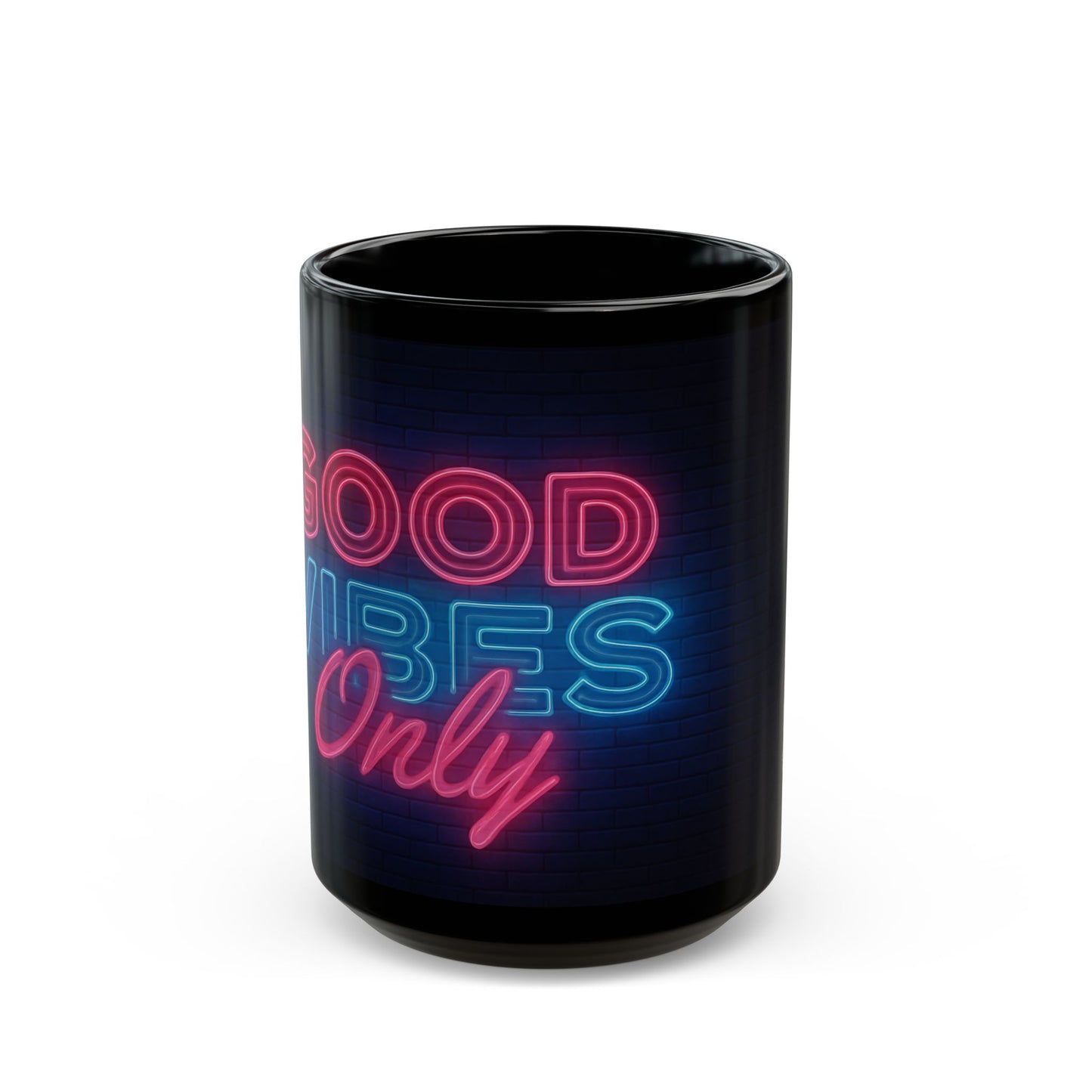 Good Vibes Only Mug, Black 11oz/15oz Coffee Cup, DarkArt