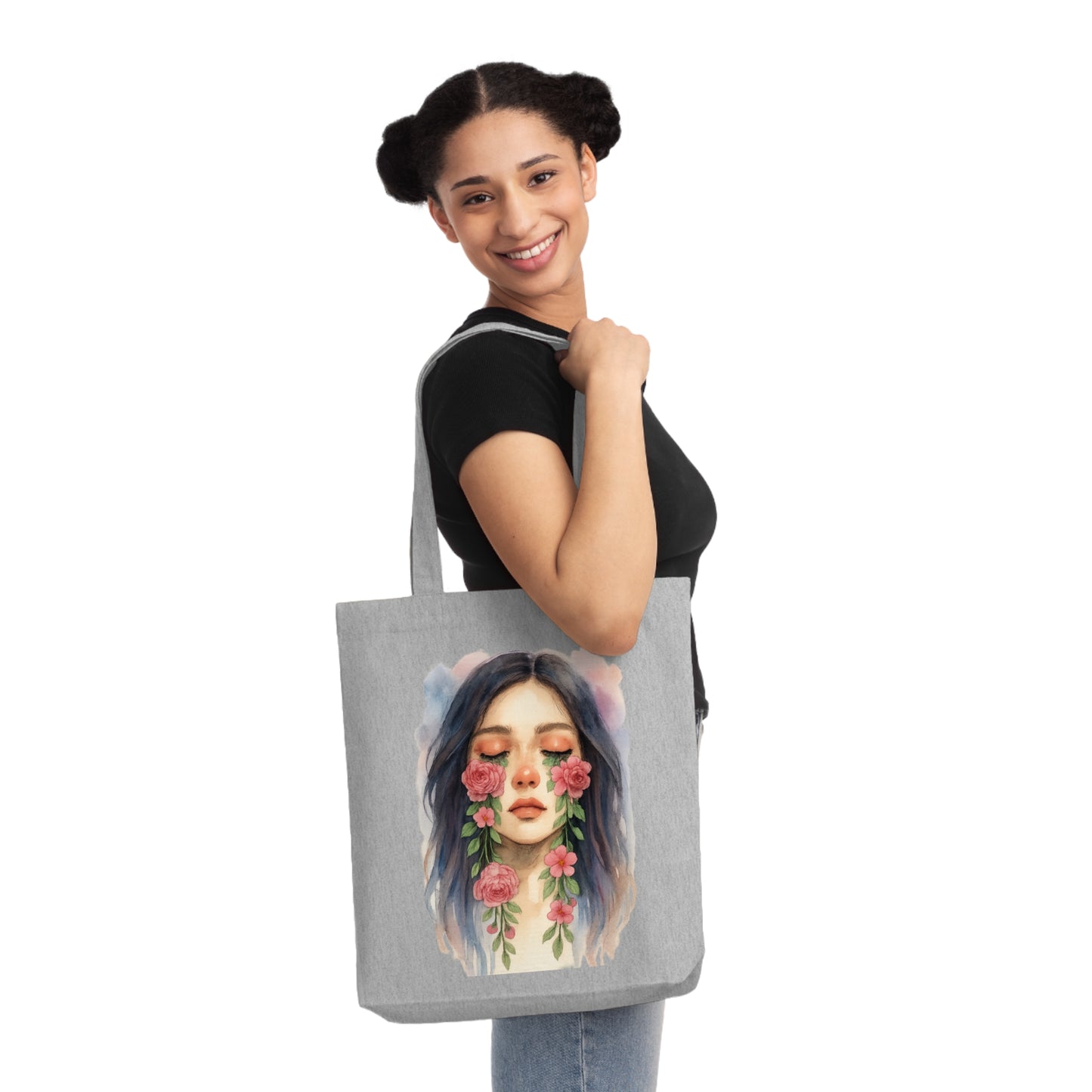 Watercolor/Crying Women/ Woven Tote Bag